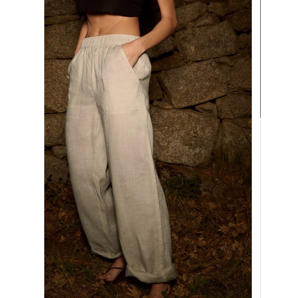 Zara Wide Leg Linen Pants S